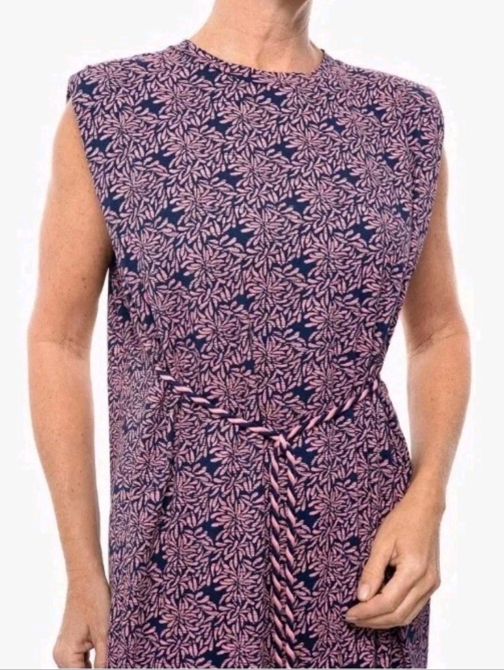 Coolibar Women's XXL 22 Dounelle Maxi Dress UPF 50+ Sun Protection Navy Coral